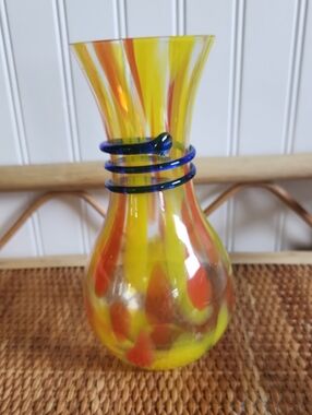 Spatter Art Glass Vase